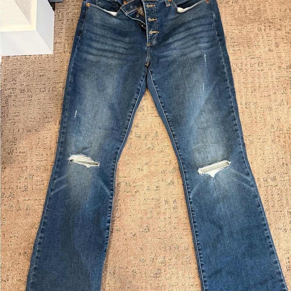 Lucky Brand Distressed sweet mid rise boot Jeans 32 long